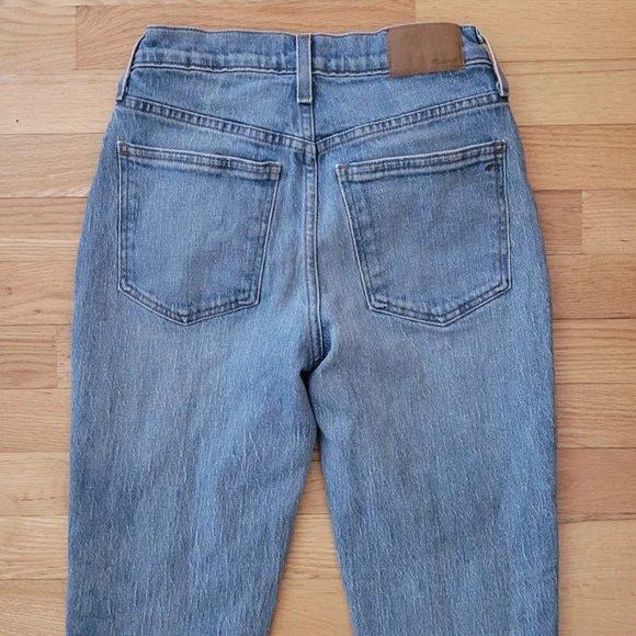 MADEWELL THE PERFECT VINTAGE JEANS HIGH RISE COMFORT STRETCH RAW HEM 25 PETITE - Picture 6 of 13